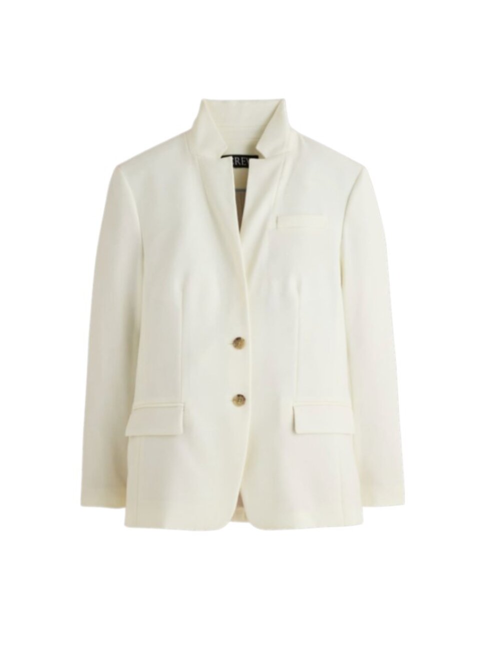 NWT JCrew Standing Collar Blazer Jacket Womens 2 Ivory Cream Wool CN789 NEW